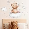 Cartoon Bear Wall Stickers for Kids Bedroom Decoration Moon Star Cloud Wallpaper Room Decor