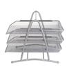 Metal Three-layer File Rack Wire Mesh Desktop Document Rack Durable Desktop Data Tray  Countertop
