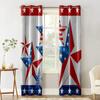 Independence Day Wood Grain Pentagram Blackout Curtains For Kitchen Bedroom Kids Room Window Treatment Curtains for Living Room