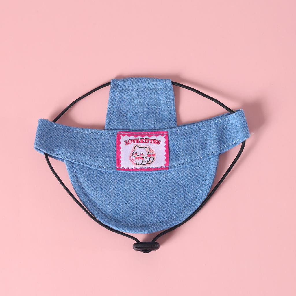 Pet Outdoor Denim Sun Hat Cat Small Medium Large Dog Baseball Cap Embroidered Cartoon Cute Shiba Inu Headwear Hat