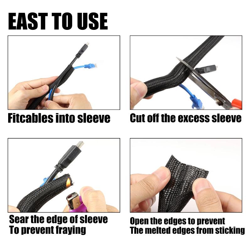 Ochraniacz Kabla Karbowana Rurka Oplot Kablowy Rękaw Kablowy Rozcięty Oplot na Kabel USB Przewód Zasilający Kabel Audio-Wideo TV Komputer Dom Auto