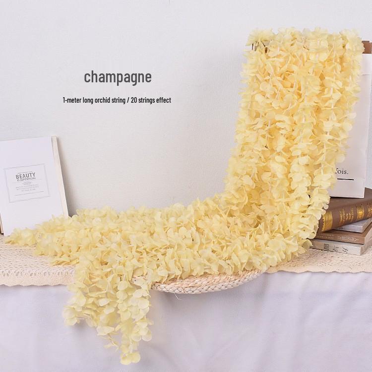 Orchid Hydrangea Silk Wedding Garland for Ceiling Decor