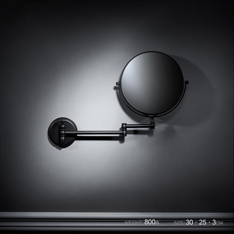 Or brossé Rond Miroir de Salle de Bain Mural Miroir LED Maquillage Grossissant 1X3X Double Face Rotatif Miroir de Rasage de Salle de Bain