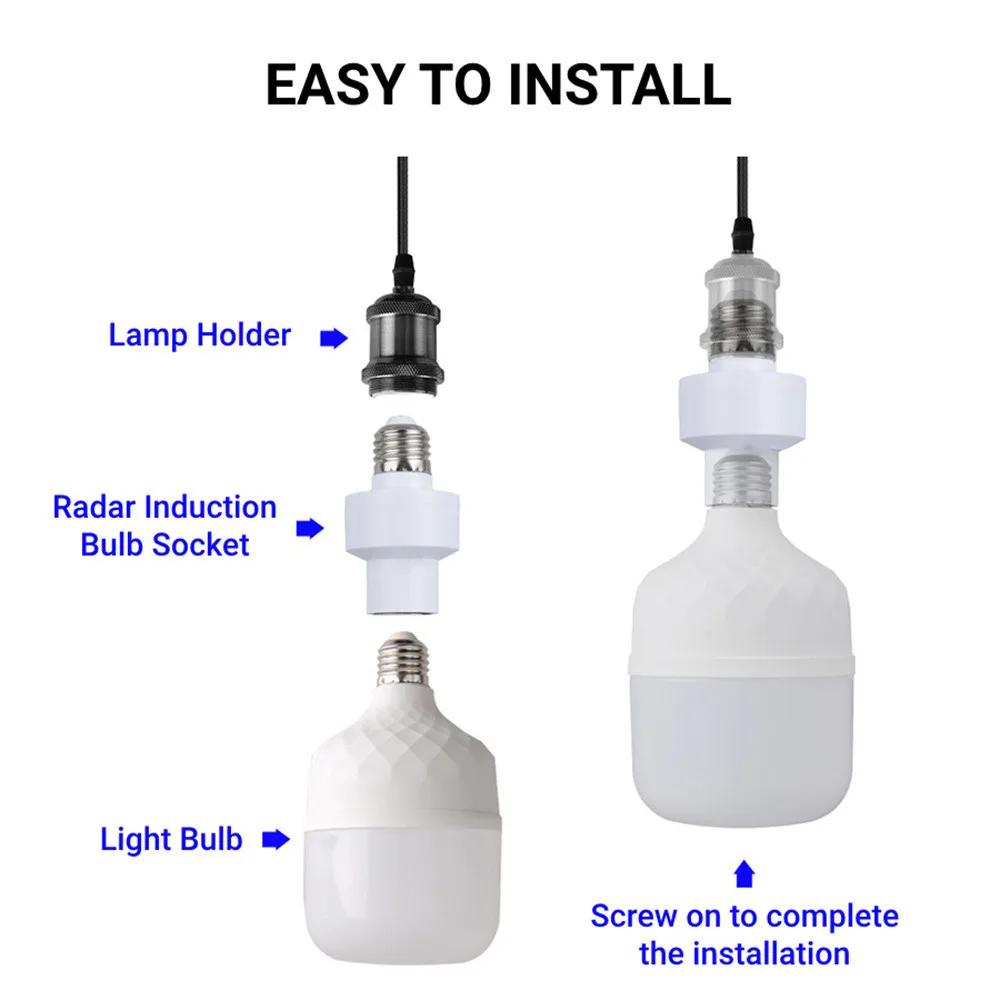 E27 AC85-265V Glühbirne Adapter Lampe Halter Basis Radar Sensor E27 Lampe HoldeCr Lampe Lampen Sockel Licht Zubehör