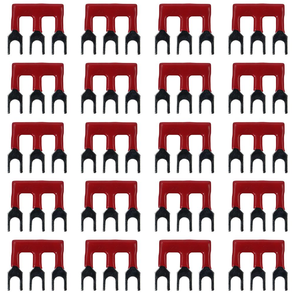 20pcs Fork Type Jumper Block Terminal Strips 400V 15A Jumper Block Workshops Fork Terminal Strip