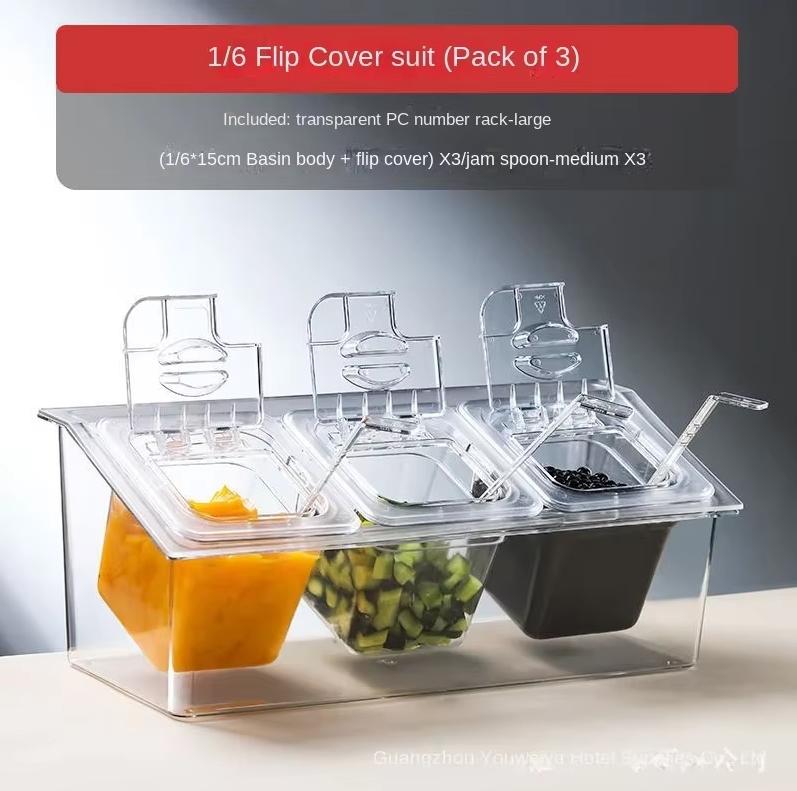 Square Plastic Acrylic Transparent Box Basin Tray with Lid Jam Seasoning Box Milk Tea Shop Tray Storage Pan with Rack Tray