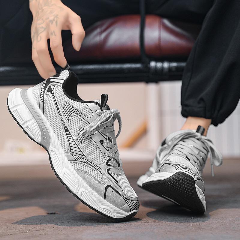Sneakers Spring New Breathable Mesh Shoes Versatile Fashion Wear-resistant Sports Running Shoes Trendy Shoes Men