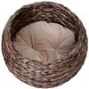 Water Hyacinth Cat Basket With Cushion Cat Bed Pet Bed 50 Cm X 42 Cm X 60 Cm Brown And Beige