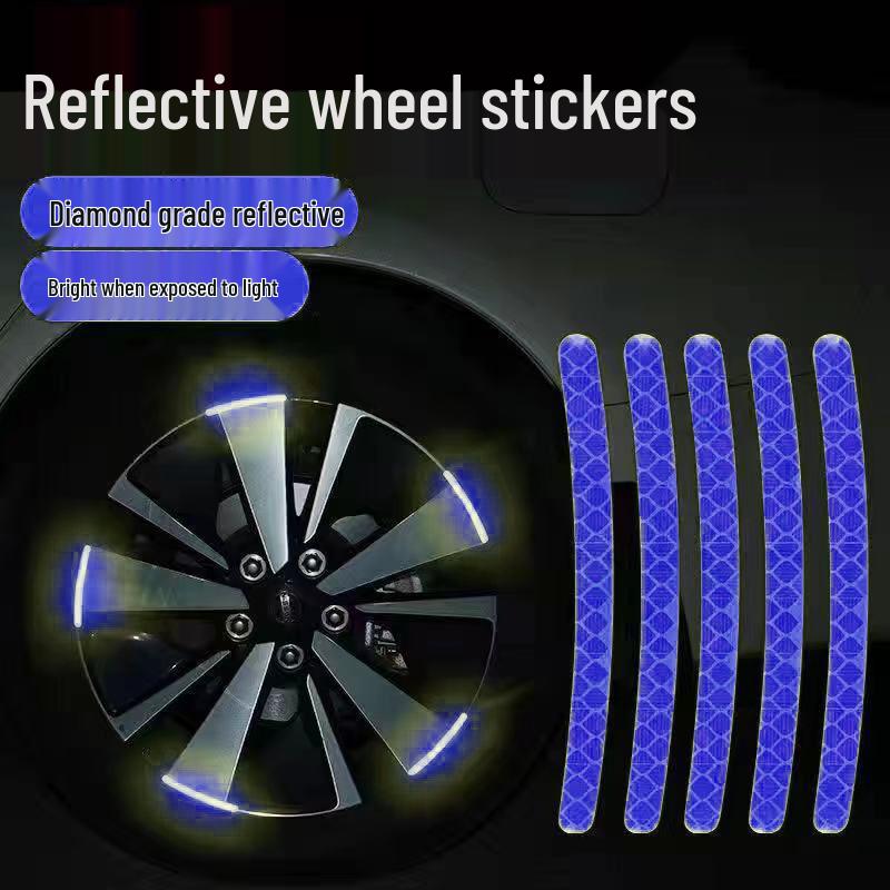 

Светоотражающие наклейки на ступицу колеса автомобиля, устойчивые к царапинам - Набор для модификации шин Reflective Wheel Rim Stickers [Set of 20] алмаз/синий