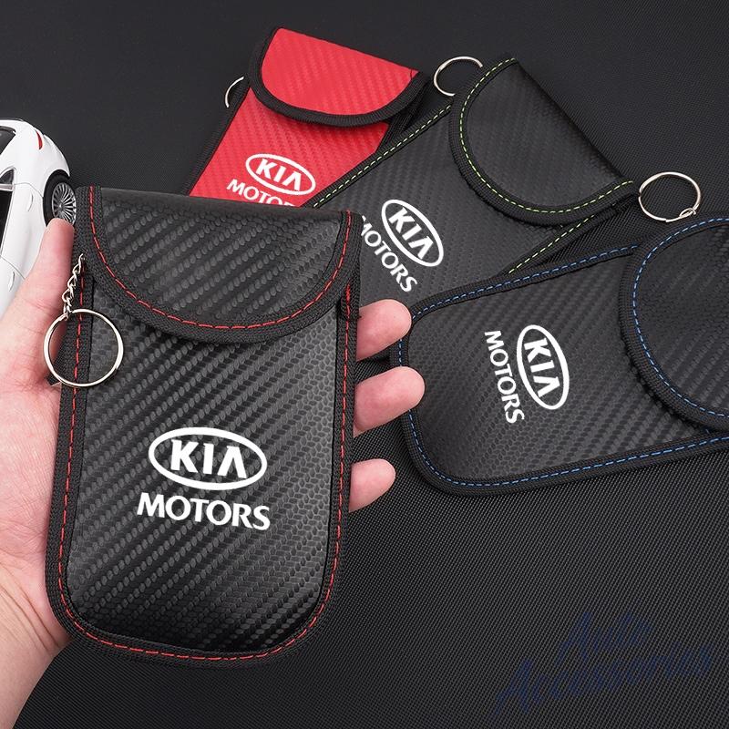 KWLM4 Car Key Case Signal Blocker Bag Car RFID Shielding Pocket Anti-Theft Pouch For KIA Rio Soul Seltos Forte K5 Niro Sorento Stinger