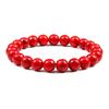 Nuovi Braccialetti con Perline Rosse da 6mm 8mm 10mm Classici Elastici Estensibili Bracciale Rigido in Pietra Naturale per Donne Uomini Gioielli Yoga