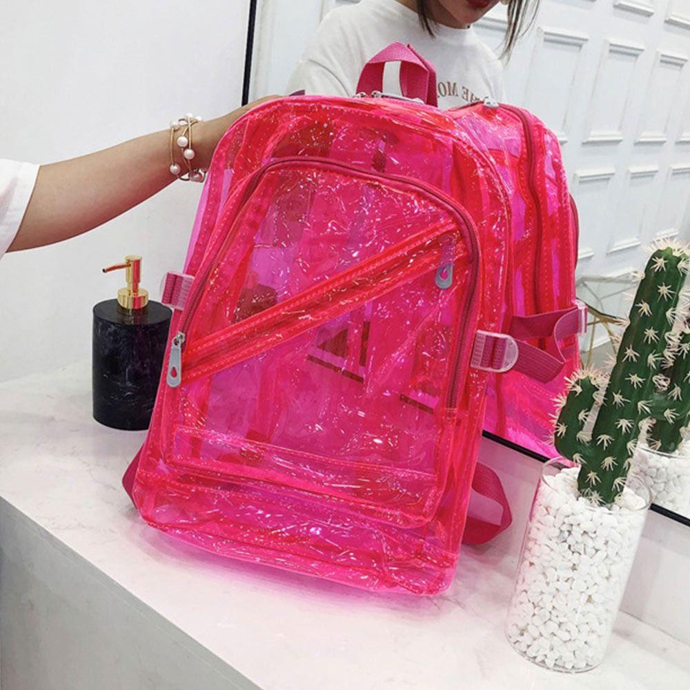 Wersja koreańska Damski Wiosenno-Letni Plastikowy Tornister Cukierkowy Kolor Przezroczysty Plecak PVC Damski Plecak Galaretkowy Tornister