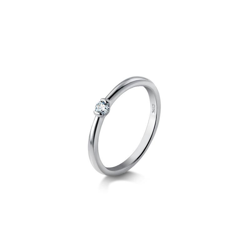 Modian Classic Tiny Shiny Zircon Stackable Slim Ring for Women Authentic 925 Silver Simple Ring Fine Jewelry New