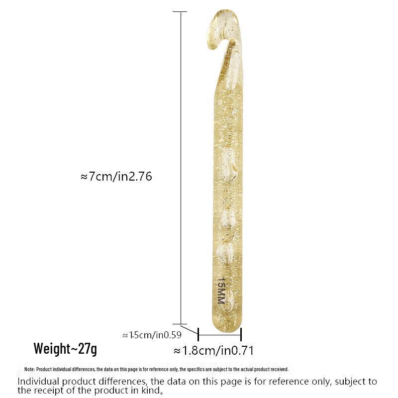 Transparent Thickened Crystal Crochet Hook Set: 5-Piece for Thick Yarn Knitting