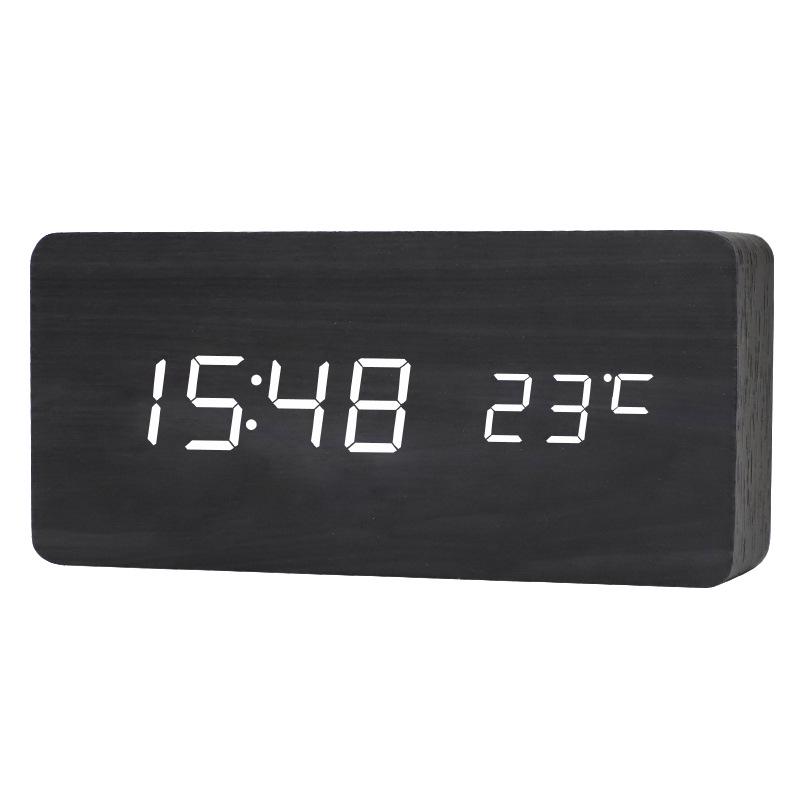 Silent LED Retro Wooden Alarm Clock - Creative and Luminous for Bedroom or Living Room