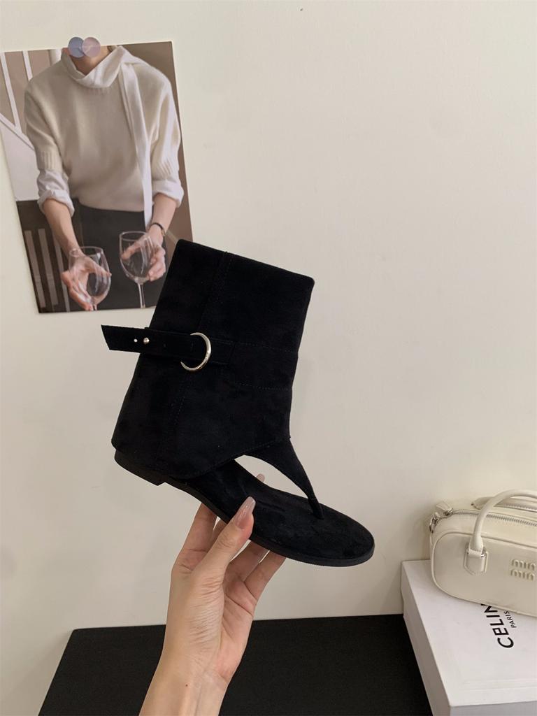 Inner heightening khaki toe cool boots women's shoes summer travel Xinjiang boots thin trouser boots small short boots
