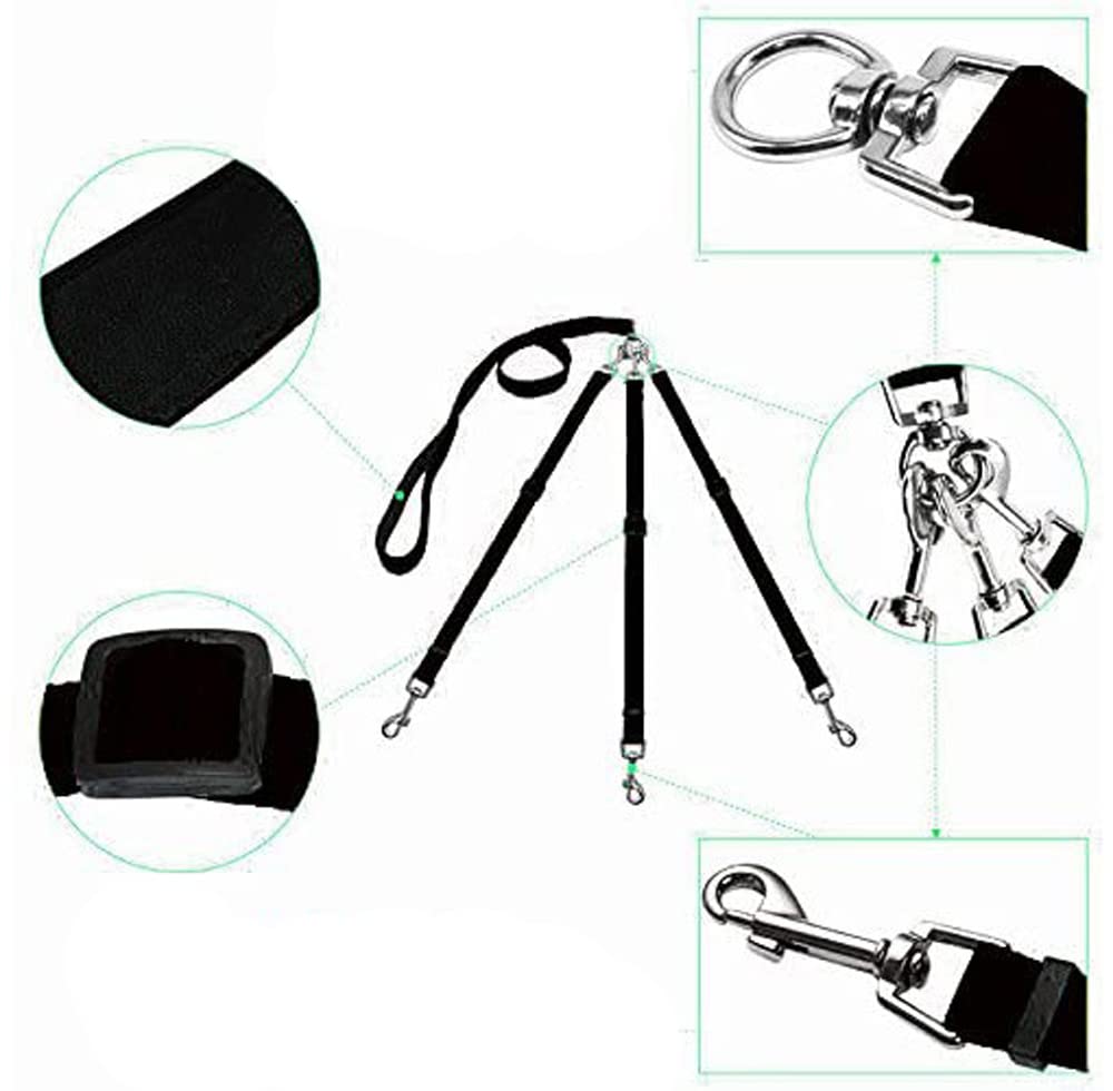 TIYEP Dog Leash for 3 Adjustable Suitable for Medium and Small Lightweight Pet Supplies Three-Dog Leash, Dogs, Rope, Dogs, Popular, Convenient,