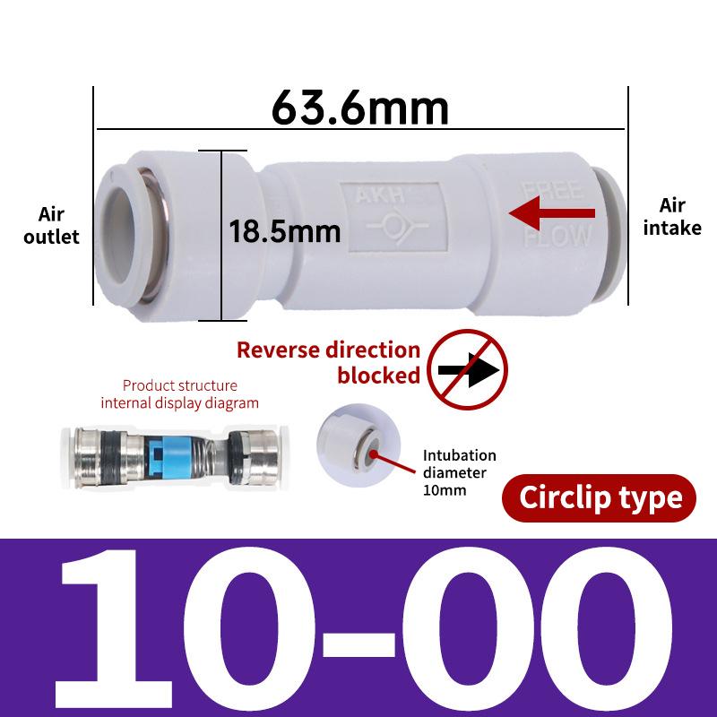 SMC Type Quick Connect Check Valve AKH04 06 08 10 12 16 00 One Way Air Flow Stop for Pneumatic Networks