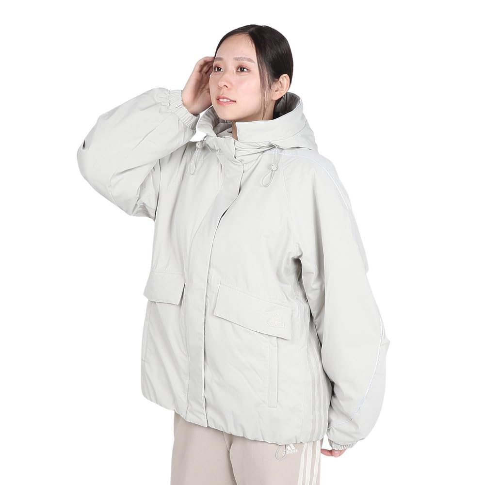 

Куртка Beyond the Stripes Oversize Fit Padded Jacket KWR91 Putty Gray [Adidas] Женская (JG3385)
