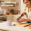 Eisförmiger Messerschärfer, Cremegelb, Keramik V-, 6,5x2,6 Zoll Tragbarer Messer- und Schärfer mit Anti-Rutsch-Basis, Keramikrädern, Schnelles und einfaches Werkzeug