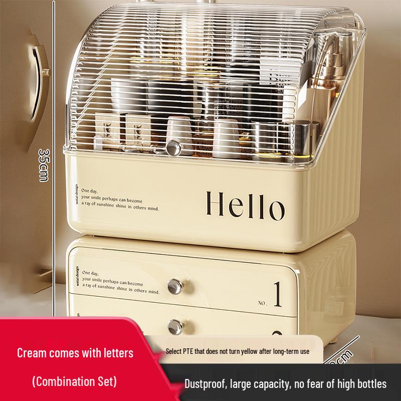Dustproof Large-Capacity Cosmetic Storage Box for Lipstick & Skincare with Drawers
