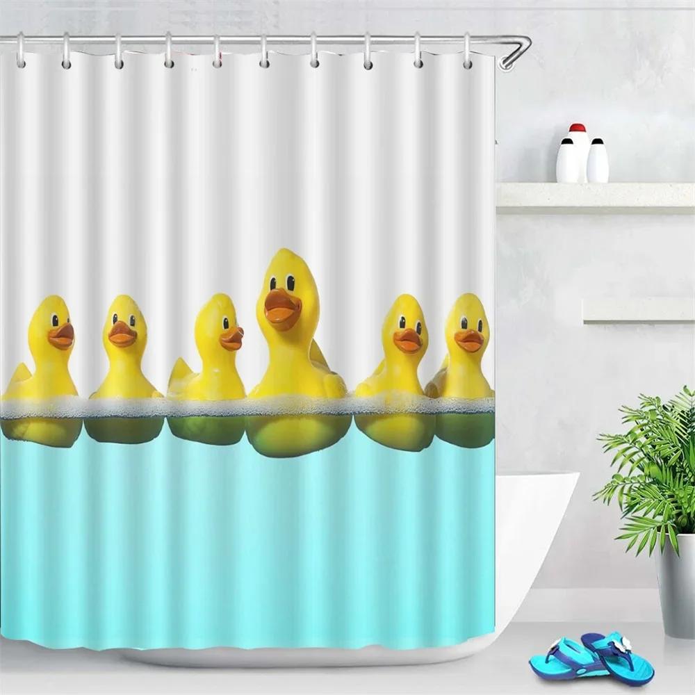 HBU23Anime Cute Duck Printed Shower Curtain Cartoon for Bath Waterproof Bathroom Curtain Durable Bath Screen Bathroom Decor Fu7$