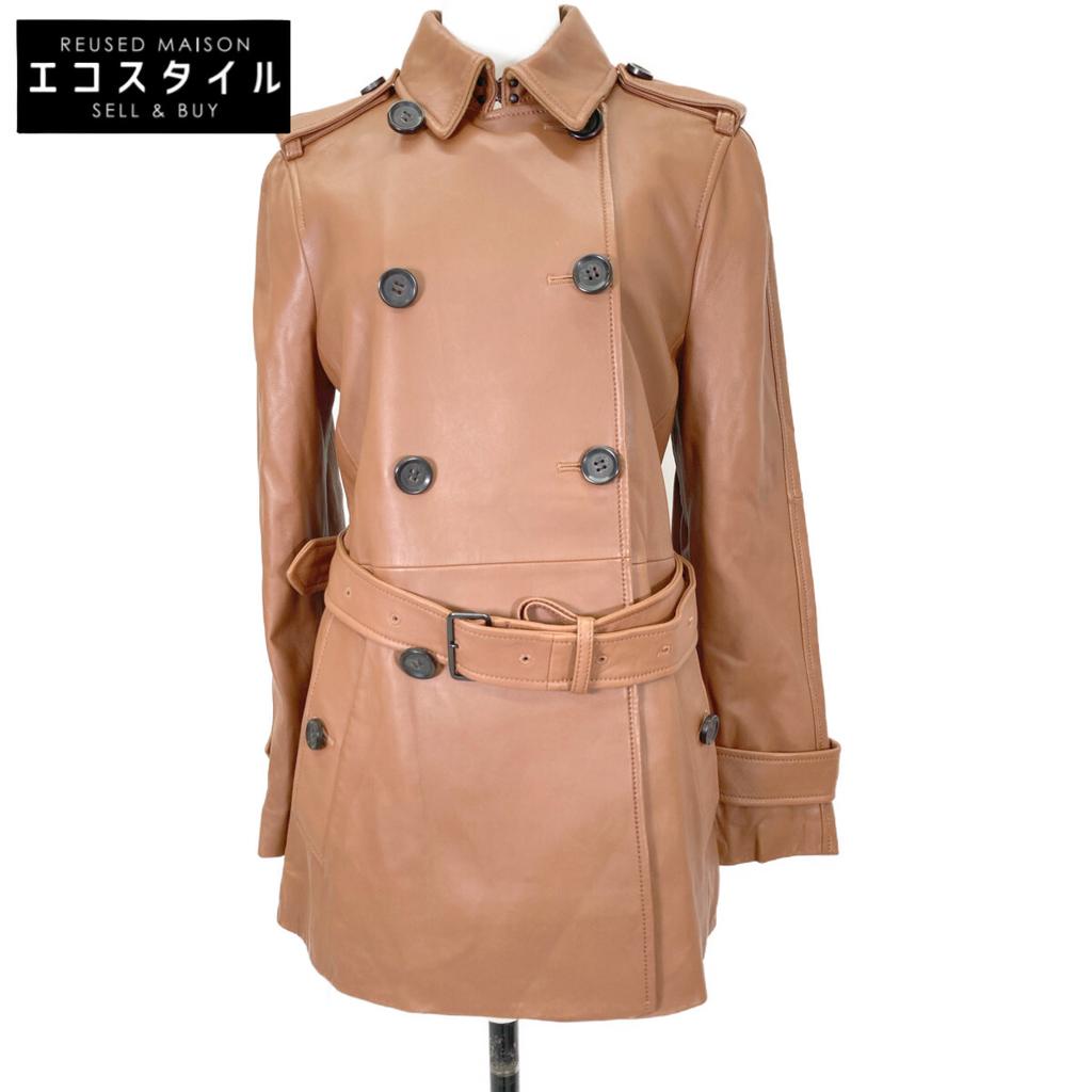 COACH F86434 Brown Lambskin Leather Belted Medium Coat coat XS BrownUsed