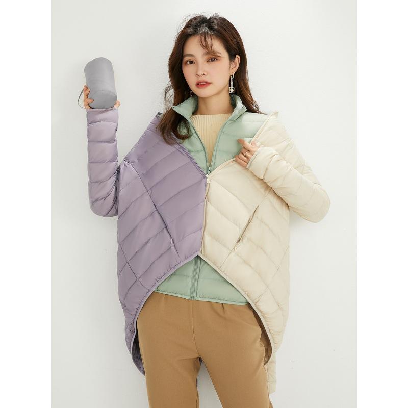 Pinghu down jacket women's light and thin down autumn and winter short stand-up collar fashion casual ultra-light warm jacket