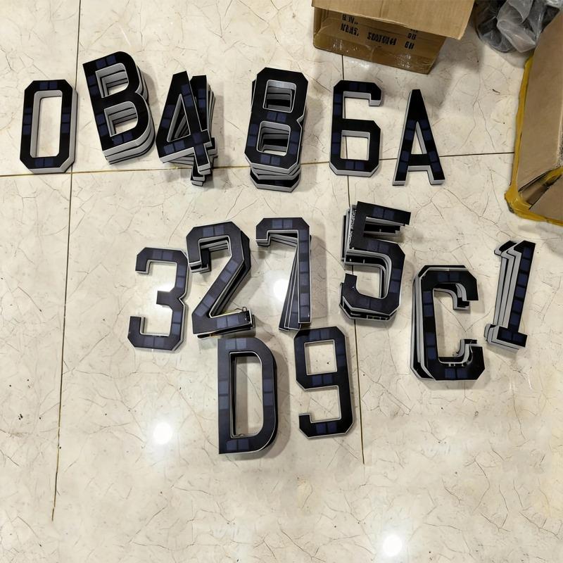 New LED Solar House Numbers 12CM, IP65 Waterproof Illuminated Address Sign, Outdoor Light for Home Hotel Bar Street