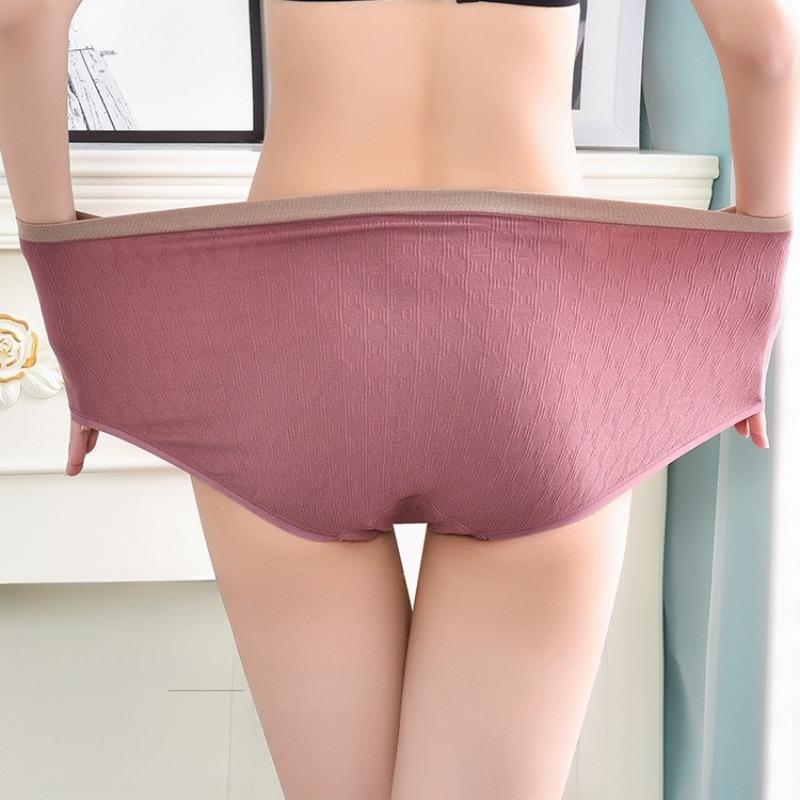 Übergröße Damen Slips Bequeme Baumwollunterwäsche Mittelhoch Nahtlos Atmungsaktive Unterhosen