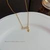 18K Gold Titanium Rhombus Clavicle Chain Necklace - Women’s Trendy Geometric Choker Pendant