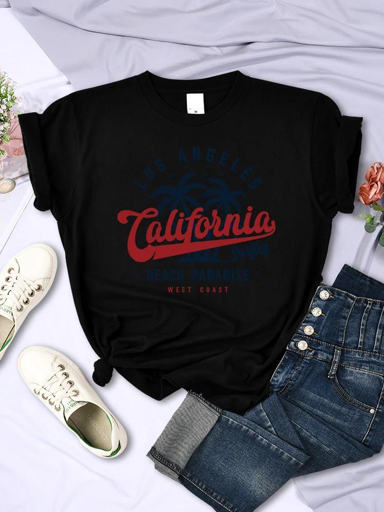 San Francisco Kalifornien Strandparadies Damen T-Shirt Street Casual Unisex T-Shirt Übergröße Streetwear Hip Hop O-Ausschnitt Unisex T-Shirt Damen