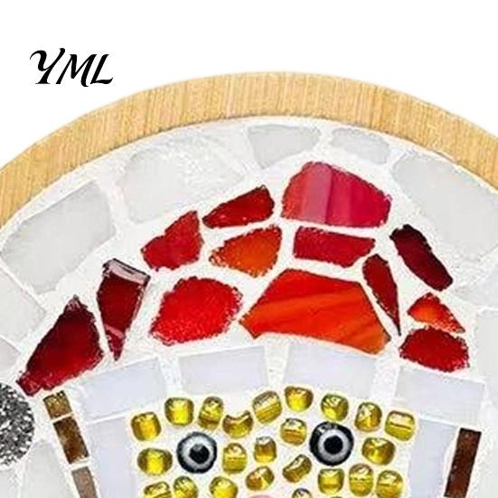 Family Fun Crafting for Christmas Mosaic Coaster DIY Kit, Festive Art Santa Wreath Creative Table Decorations Snowman Pattern, Tile Craft Kit Adults,