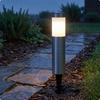 SunPowered Garden Stake Light Cylindrical Solar Outdoor Smooth Silver 263 White