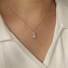 Monograph Ferris Necklace Mgnl0363 14K Gold Plated (Rose Gold + White Cubic Zirconia)