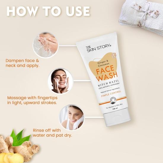 The Skin Story Gesichtsreinigungskombination, Moringa & Sheabutter Gesichtsreinigung(100ml) und Ingwer & Zimt Pickelkontrolle Gesichtswaschgel (100ml), 2er-Pack