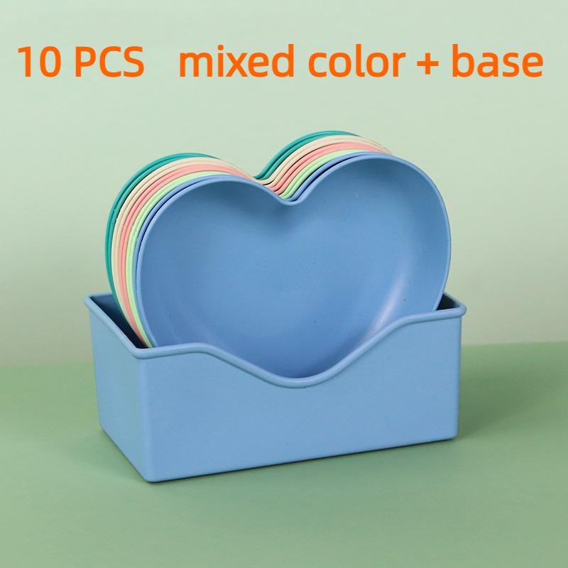 5-10PCS Creative Love Heart Bone Dish Household Food Grade Plastic Spit Bone Dish Party Snack Dinner Dishes Camping Dinnerware