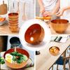 6 Stück Holzschüsseln Serviergeschirr für Reis, Suppe, Dip, Kaffee, Tee, Dekoration Holzsalatschüssel Küchenbesteck-Set
