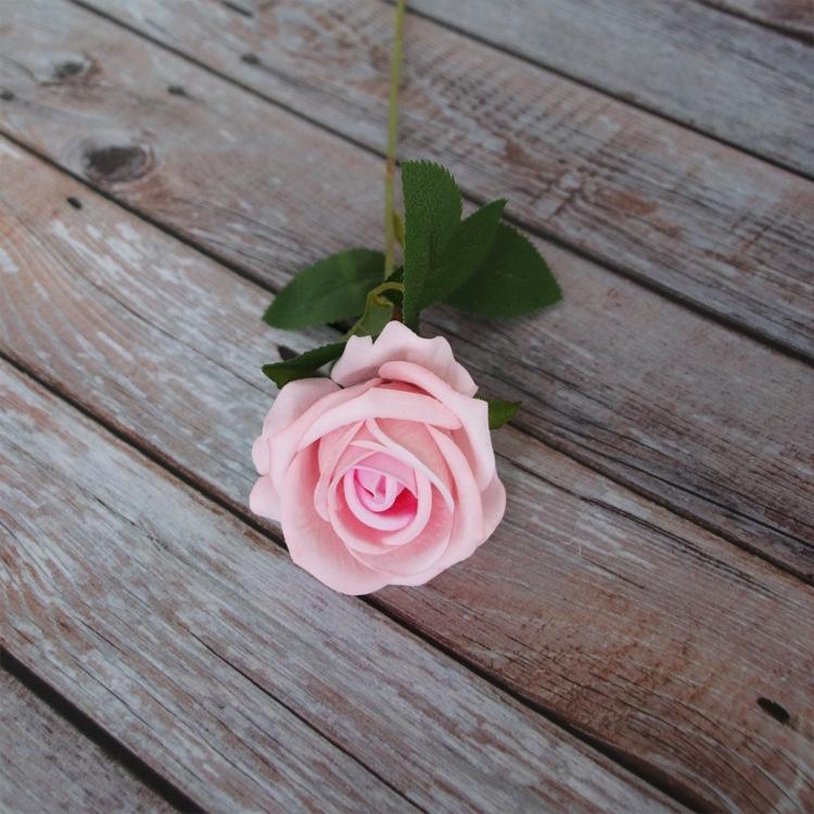 Flannelette Single Rose Gift Home Decoration Imitation Flower Fake RoseSilk Single Roses