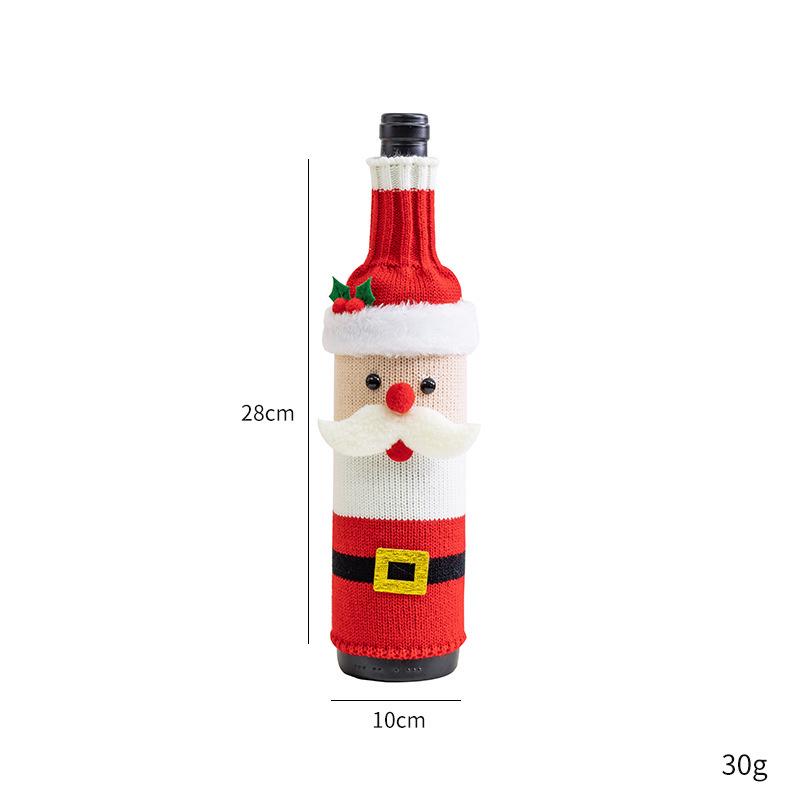 Christmas Wine Bottle Sleeve: Knitted Santa & Snowman Covers for Festive Decor