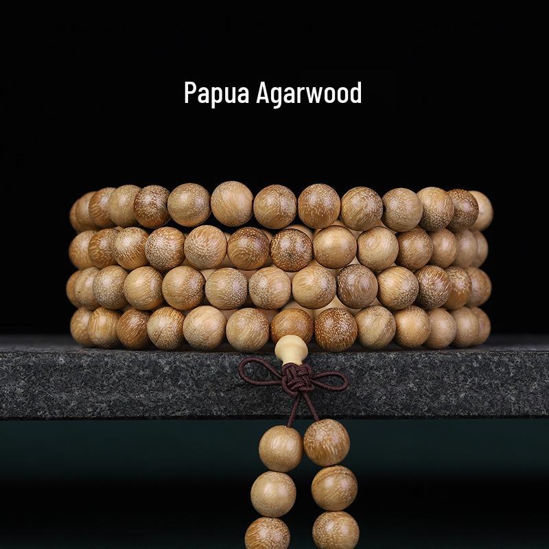 Buddhist 108 Beads Bracelet: Red Sandalwood, Green Sandalwood, Ebony Wood Rosary Necklace