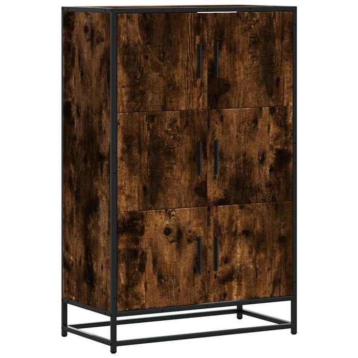 VidaXL Buffet haut chêne sonoma 68x35x106,5 cm bois ingénierie métal, armoire latérale, armoire de rangement haute, vitrine 849071