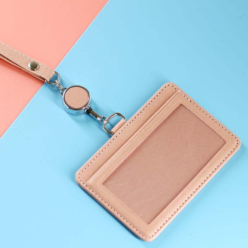 Stylish Business Leather Three-Card Retractable ID Holder