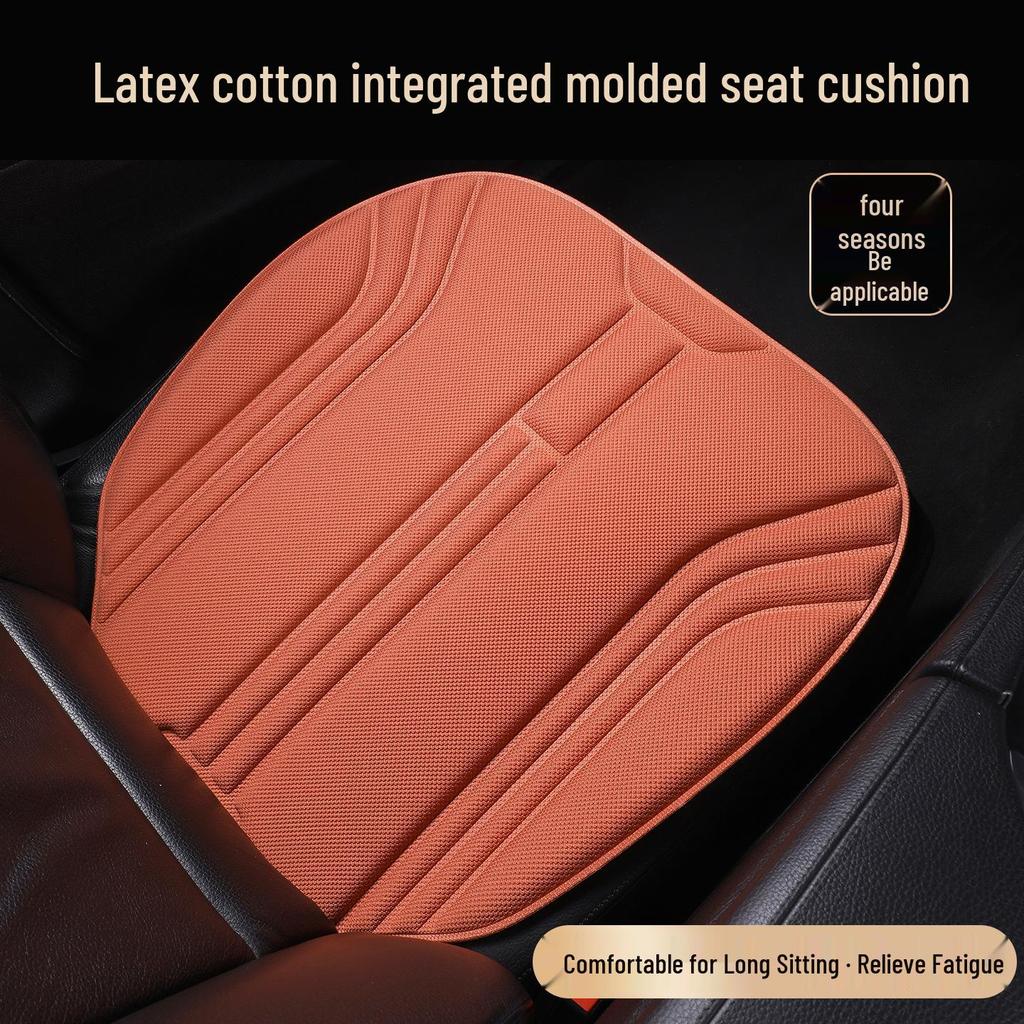 Three-Piece Seaweed Fiber Car Seat Cushion Set: Universal, Comfortable, Breathable, Non-Slip, All-Season Cover.