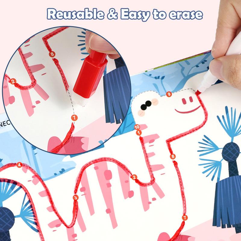 Non-Toxic Pen Control Training Cards For Preschool Reusable Alphabet Numbers Tracing Learning Activity Busy Book Educational Toy For Kids