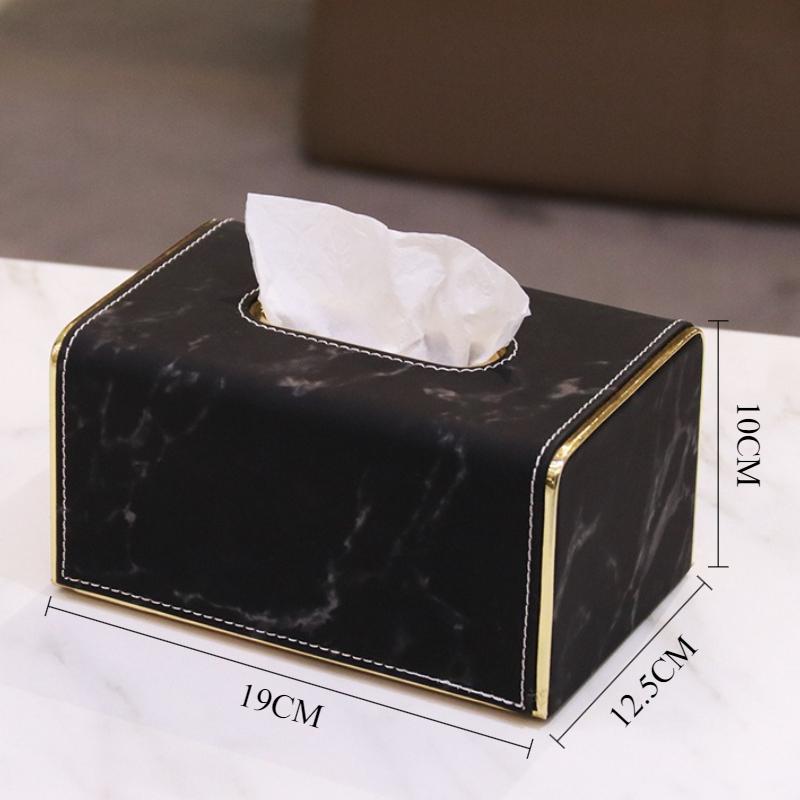 Luxury Tissue Box Leather Creativity Elegant Napkin Box Rectangular Aesthetic Art Tissue Boxes Home Office Napkin Organizer