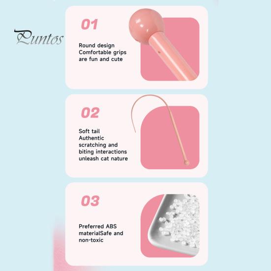 Gato provocando brinquedo silicone mouse cauda gato teaser vara mordida-resistente interativo gato varinha brinquedo para animais de estimação suprimentos