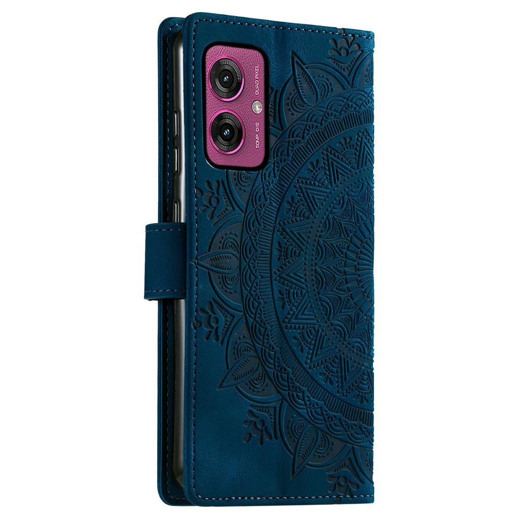 For Motorola Moto G55 5G Case Imprinted Totem Skin Feel Wallet Leather Phone Cover