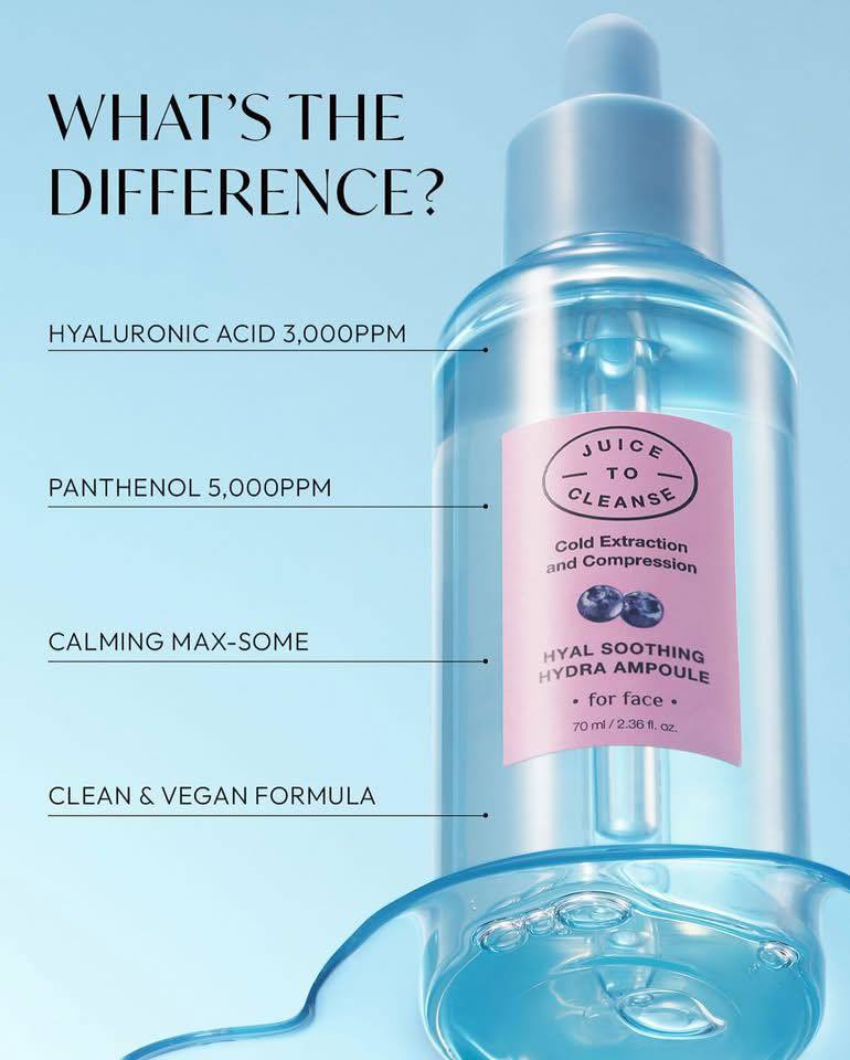 JUICE TO CLEANSE HYAL SOOTHING HYDRA AMPOULE 70ml/ Nourishing, Hydrating, Moisturizing, Korean Cosmetics, Kbeauty