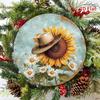 Vintage Sunflower Metal Wall Art Aluminum Farmhouse Sign Rustic Decor for Living Room Bedroom Porch